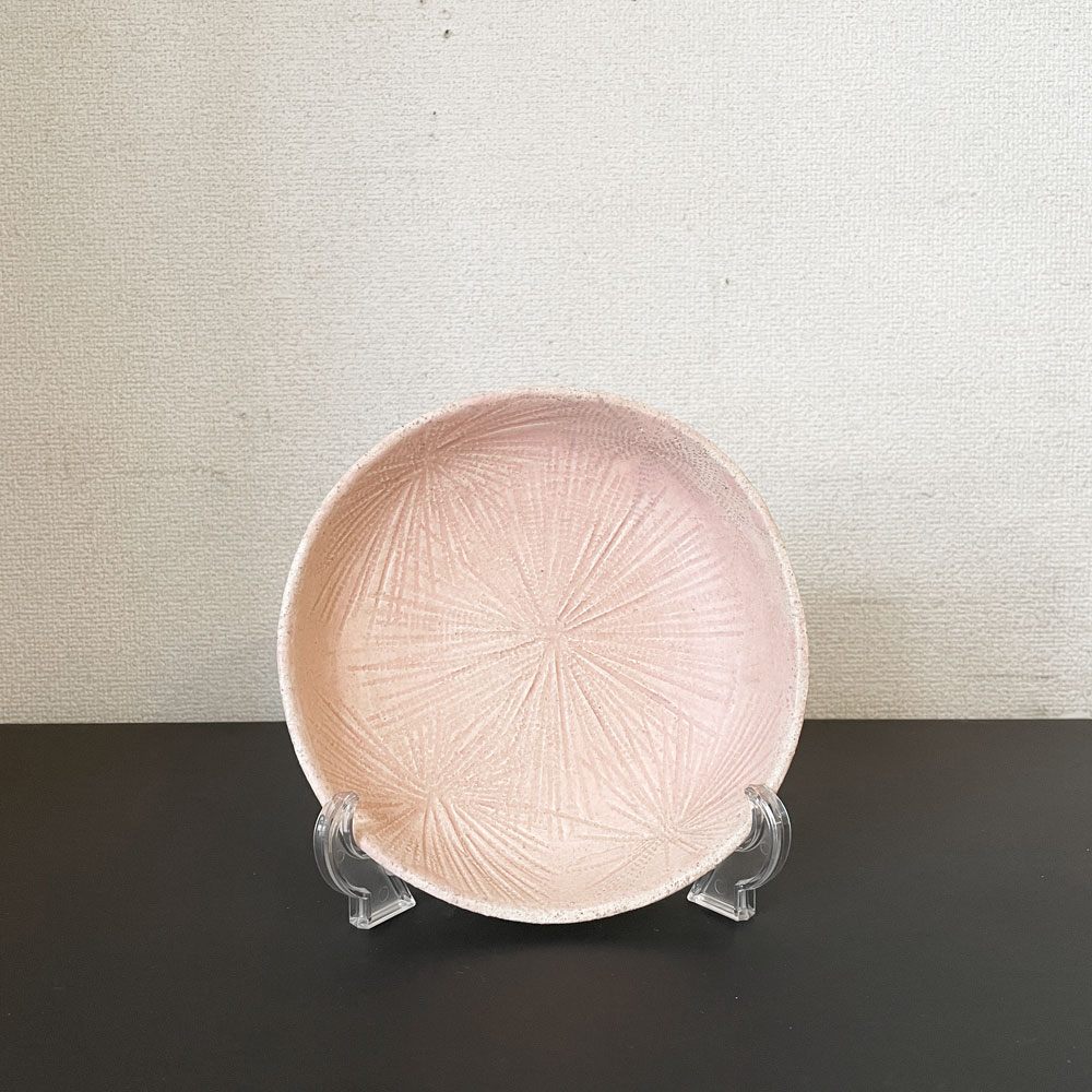 ヴィンセント・ヴェルデ Vincent Verde ディーププレート 19cm 深皿 ピンク系 フランス 現代作家 Bazar et Garde-Manger 取扱 ◎