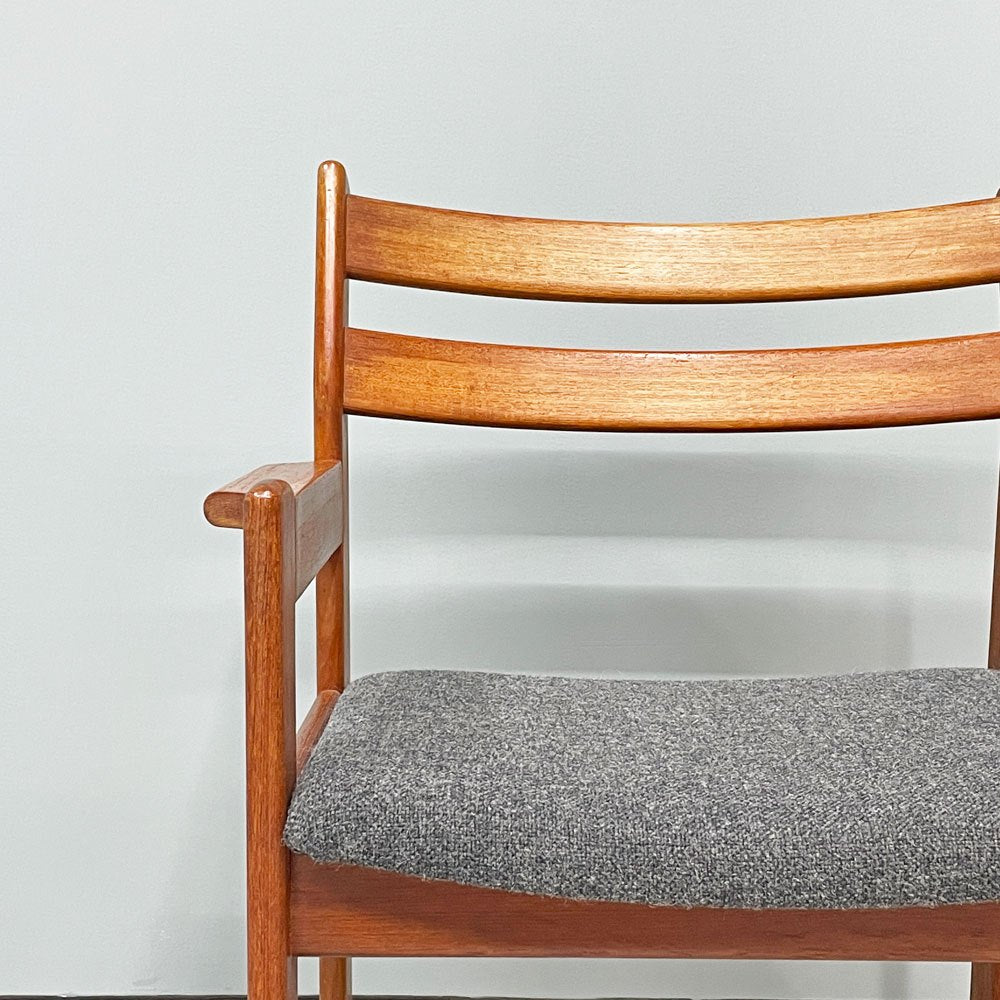 辻木工 TSUJI MOKKO チーク材 ダイニング アームチェア ファブリック張替済み ビンテージ vintage 北欧スタイル B ◎