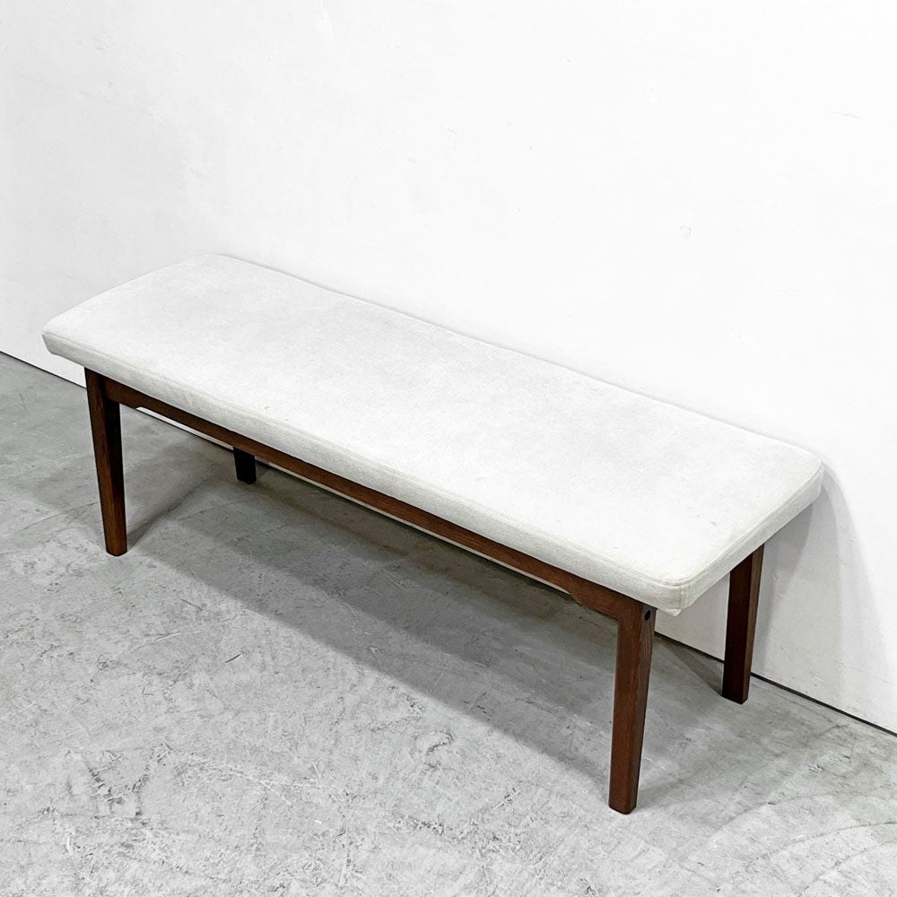 エーフラット a.flat ダイニングベンチ アッシュ材 ブラウン SH42cm 和モダン シンプルデザイン 廃番 ●