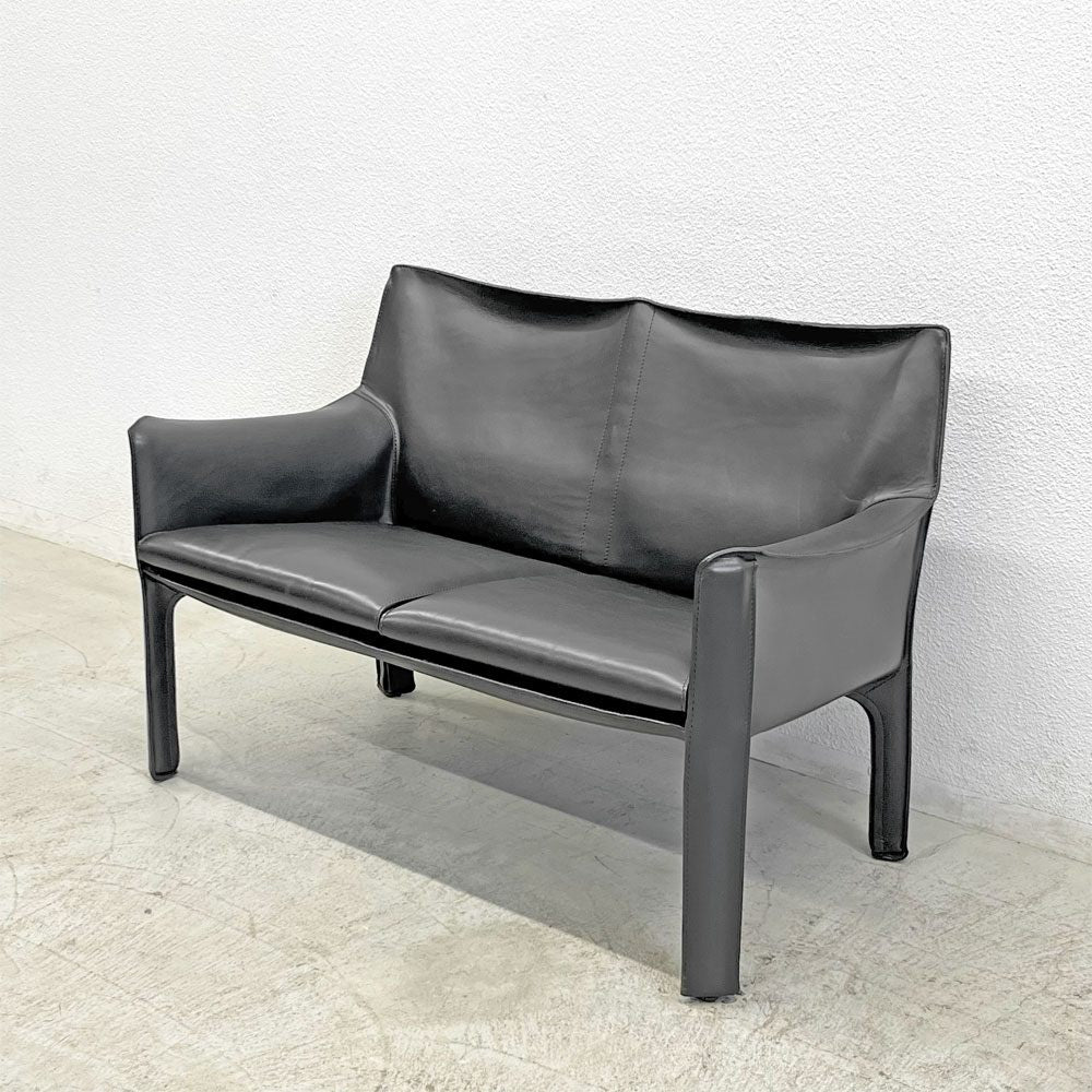 カッシーナ Cassina 414 CAB ラウンジアームチェア 2シーター キャブチェア 本革 マリオ・ベリーニ B 〓