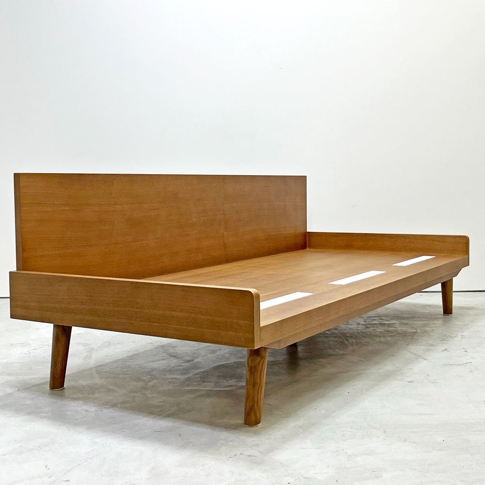 ウニコ unico アルベロ ALBERO 3Pソファ カバーリング チークカラーフレーム ベージュファブリック 北欧ビンテージスタイル ●