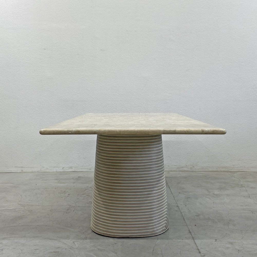 ベティコボンプエ Betty Cobonpue スカルプチャー ダイニングテーブル Scultura DINING TABLE 天然石天板 ラタン脚 モビリア取り扱い 80年代 〓