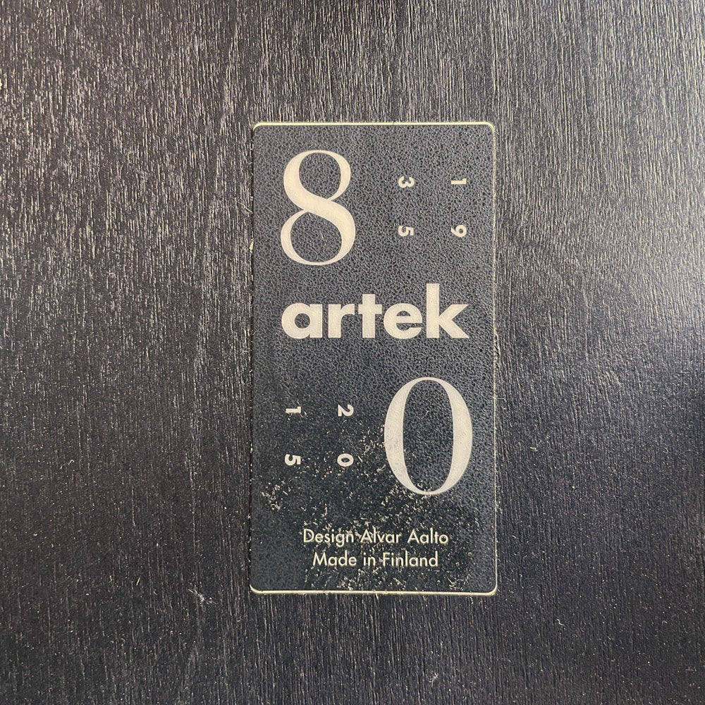 アルテック artek スツール60 E60 オールブラックラッカー 4本脚 80周年記念 アルヴァ・アアルト バーチ材 2015年製 ♪