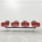 ハーマンミラー Herman Miller ビンテージ エアポートベンチ タンデムシート 4連 アームシェル 2nd PVCレザー イームズ 希少 〓