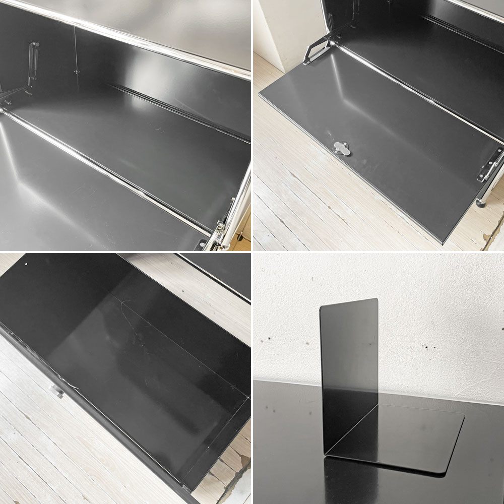 ユーエスエムハラー USM Haller モジュラーファニチャー Modular Furniture キャビネット シェルフ 1列4段 旧型 スイス ★