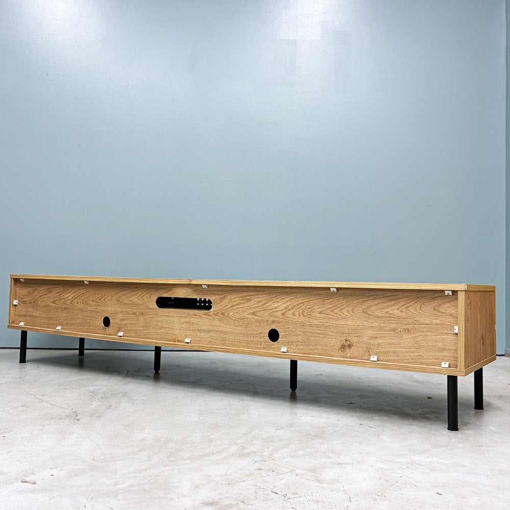 ロウヤ LOWYA フィナント テレビボード ローボード W180cm ラタン調 スチールレッグ ナチュラルスタイル ◎