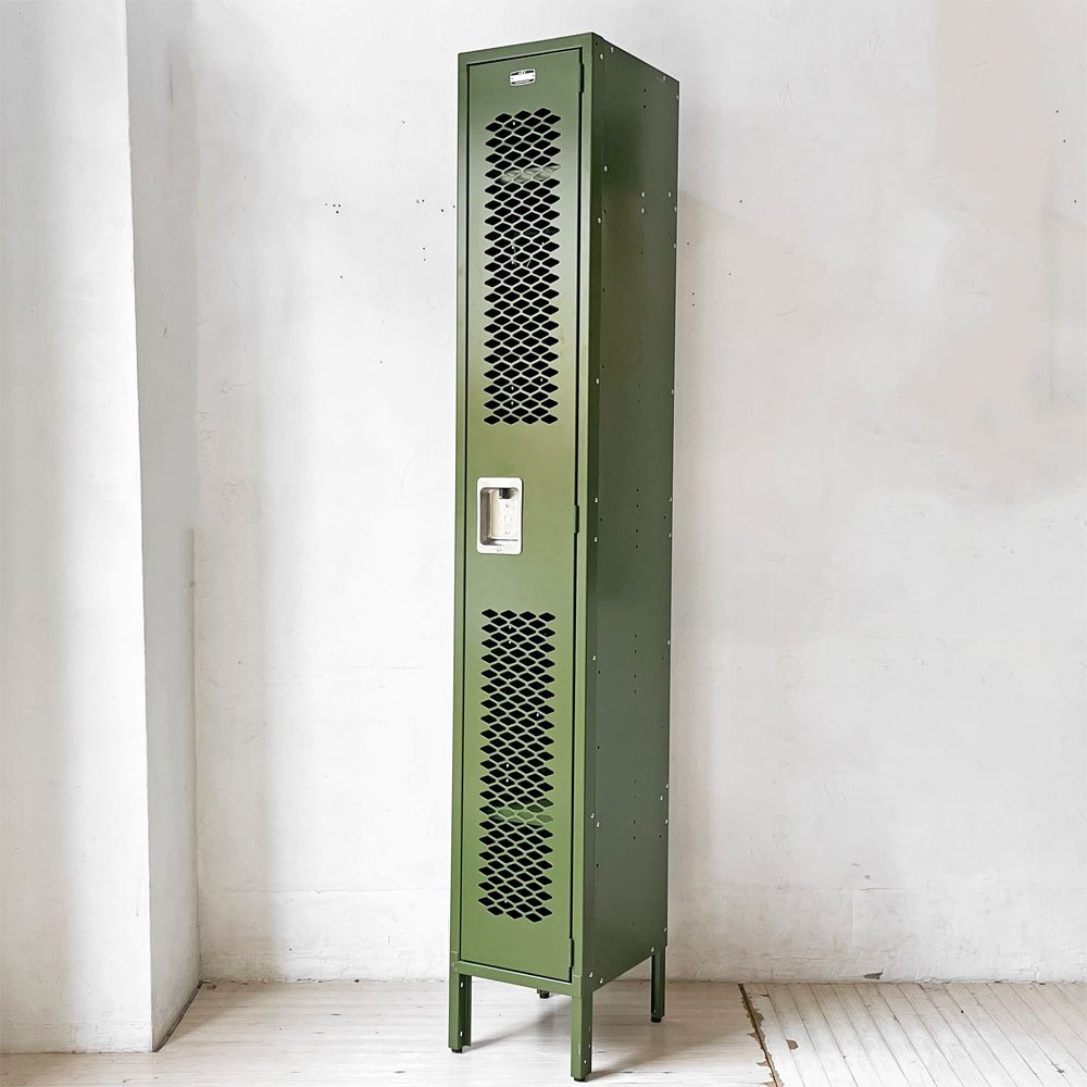 WHOLE EQUIPMENT CATALOG ジェネラルスチールロッカー シングル カーキ スチールキャビネット インダストリアル 店舗什器 廃盤 ★
