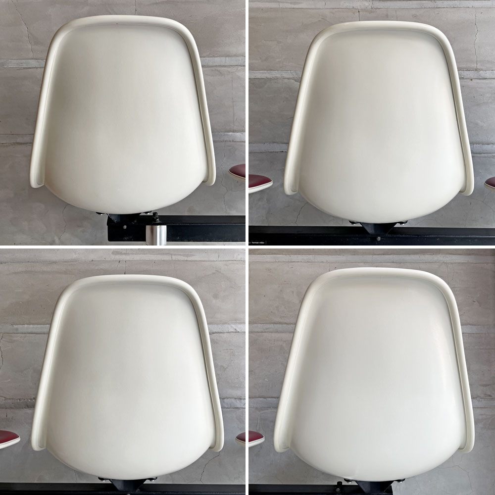 ハーマンミラー Herman Miller ビンテージ エアポートベンチ タンデムシート 4連 サイドシェル 3rd PVCレザー FRP イームズ 希少 ♪