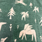 クリッパン KLIPPAN × ミナペルホネン mina perhonen シュニールコットン シングルブランケット horses go to the moon 140×180cm グリーン×ピンク ●