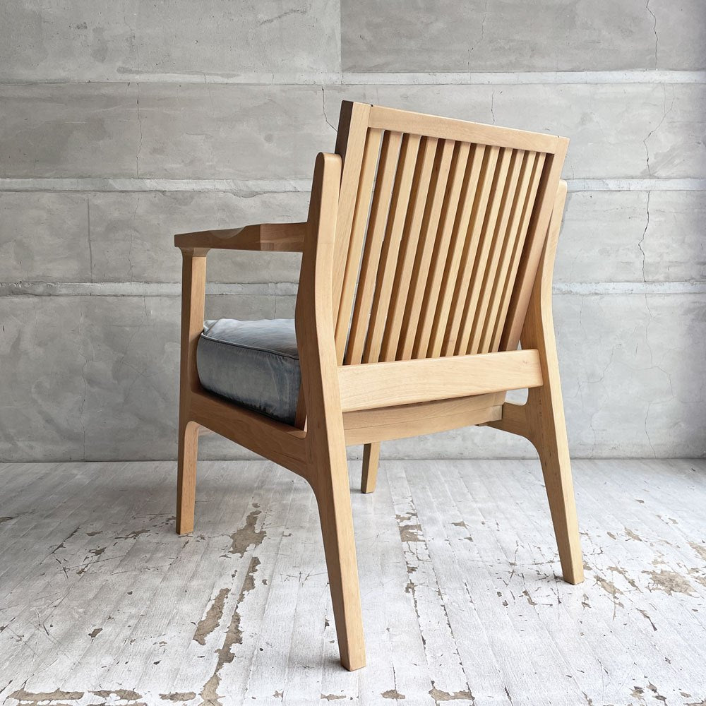 ダブルティー WTW アペルト チェア APERTO CHAIR NT アームチェア ラウンジチェア 1Pソファ アッシュ材 デニム地 西海岸 ウエストコースト ♪