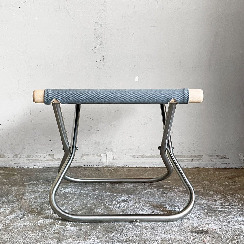 ニーチェア エックス NY chair X オットマン スツール ナチュラル×グレー ビーチ材 フォールディング 藤栄 新居猛 MoMA 定価￥35,200-  ■