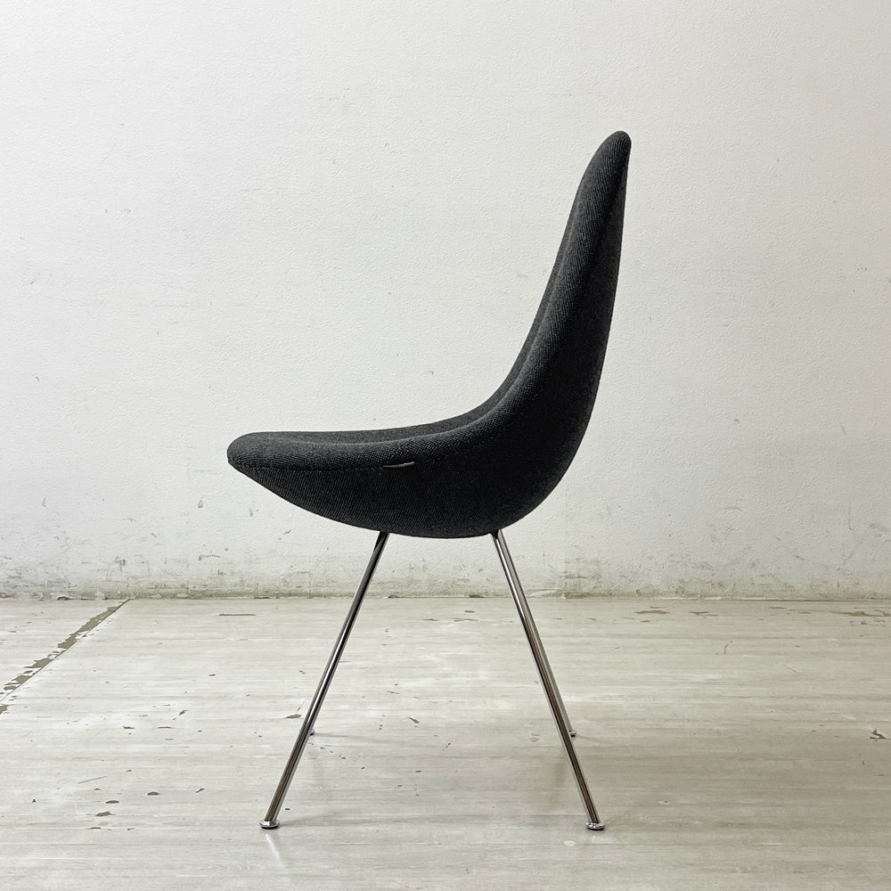 フリッツハンセン Fritz Hansen ドロップチェア DROP 3110 フルパディング ダークグレーファブリック アルネ・ヤコブセン 北欧 デンマーク ●
