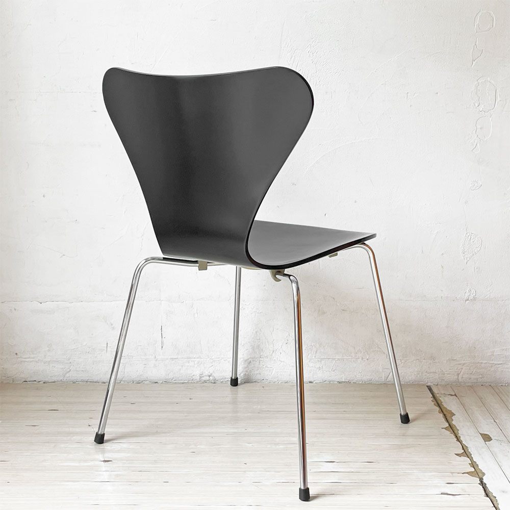 フリッツハンセン Fritz Hansen セブンチェア ダイニングチェア ブラック ラッカー再塗装 アルネ・ヤコブセン デンマーク スタッキングチェア 北欧家具 ★