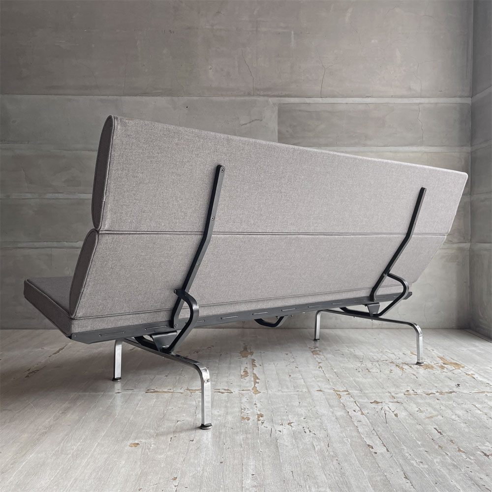 ハーマンミラー Herman Miller イームズソファ コンパクト  Eames Sofa Compact 3P 3人掛け C&R. イームズ ミッドセンチュリー ファブリック・ウレタン 張替済 ♪