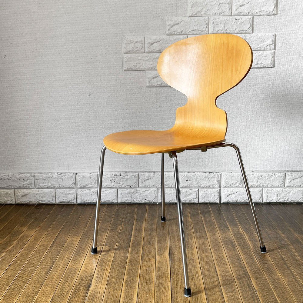フリッツハンセン Fritz Hansen 3101 アリンコチェア アントチェア 4本脚 ナチュラルビーチ ラッカー仕上げ フェルトグライズ アルネ・ヤコブセン E ◎