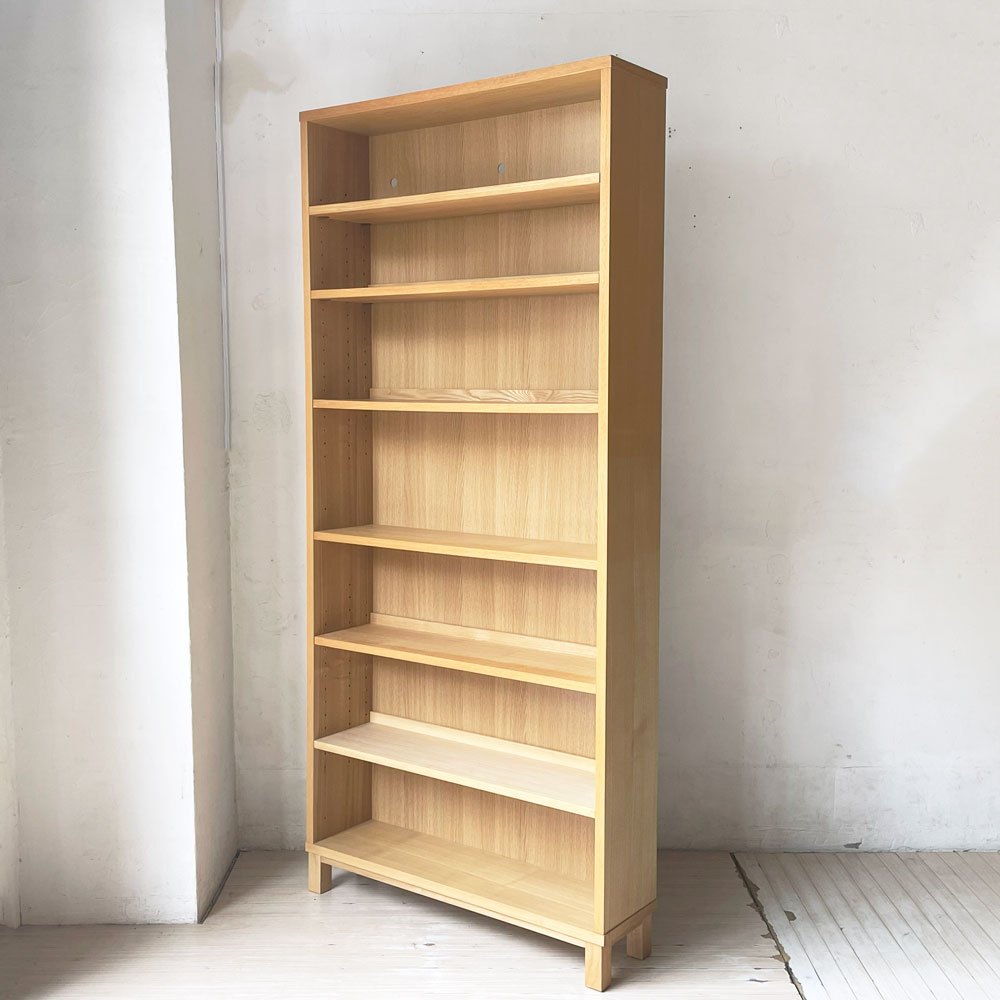 無印良品 MUJI オーク材 薄型ラック ワイド大 6段 本棚 ブックシェルフ 廃番 参考定価24,900円 ★