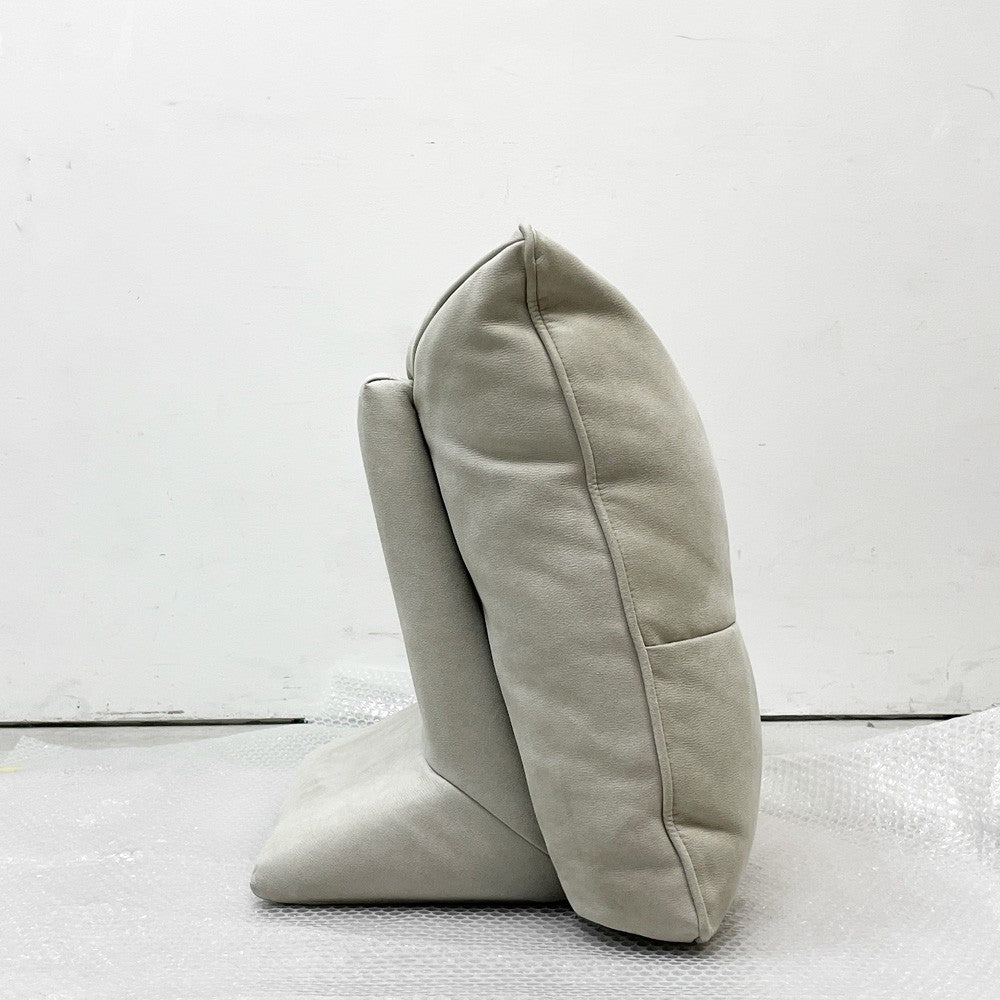リラックスフォーム RELAX FORM アルフレード ALFREDO ソファ 背クッション ハイタイプ プラチナグレー 置き型クッション レザーテックス H52cm 関家具 展示品 美品 ●