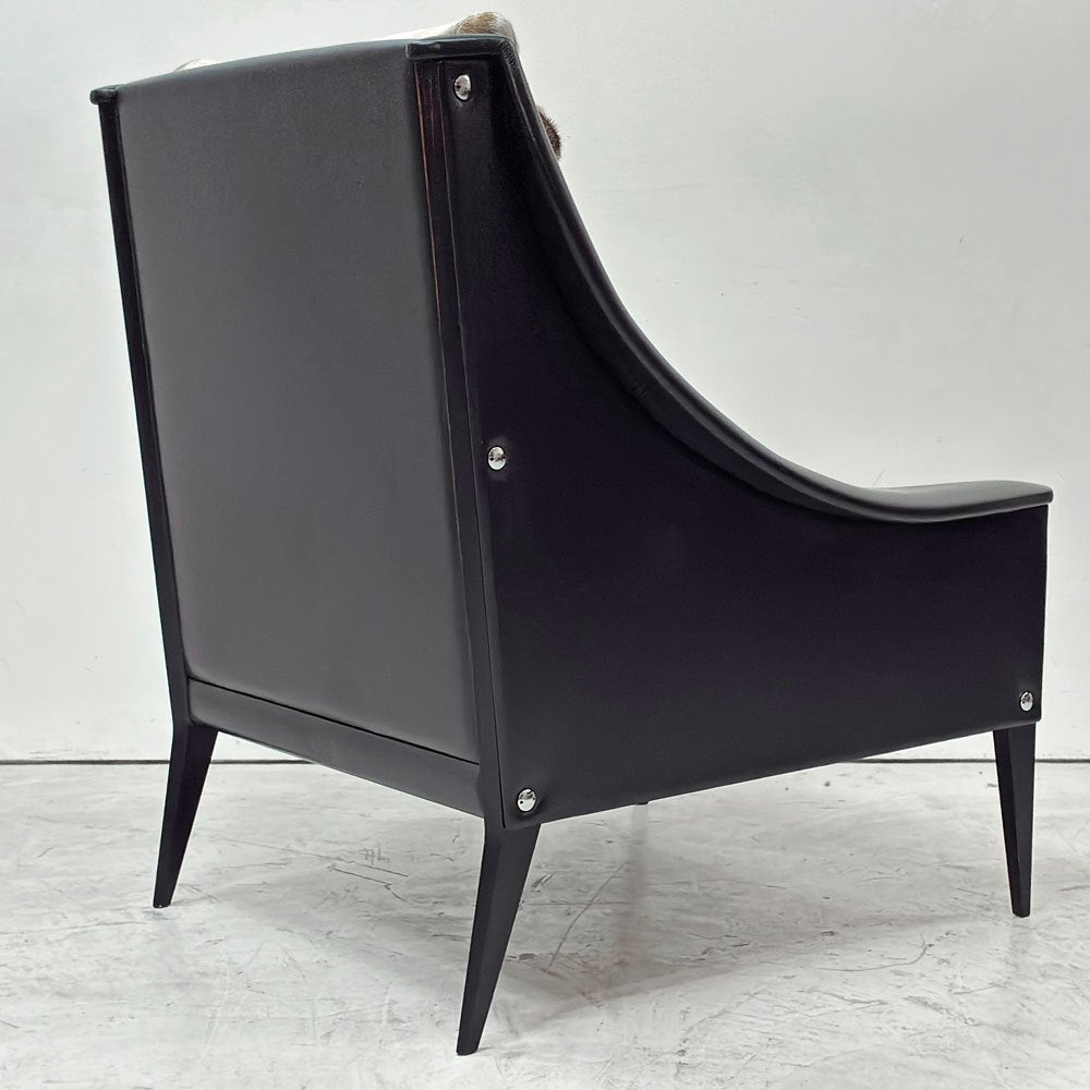 ポルトローナフラウ Poltrona Frau デッザ Dezza48 ハイバックチェア 1seater high back アームチェア ハラコ ジオ・ポンティ イタリアンモダン 2004年製 定価\150万～ ●
