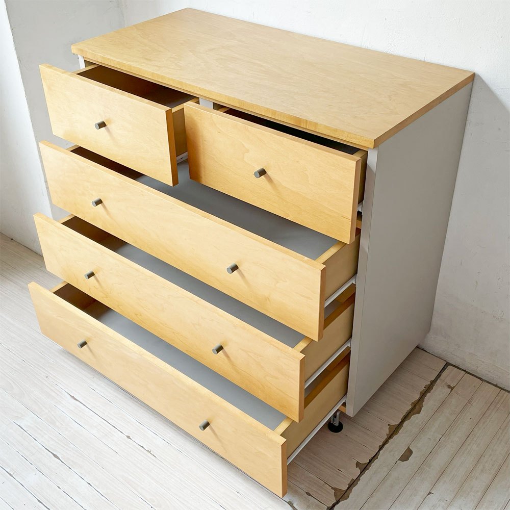 無印良品 MUJI ミドルチェスト Middle chest メープル材 アジャスター付 4段 ナチュラルスタイル 廃盤 ★
