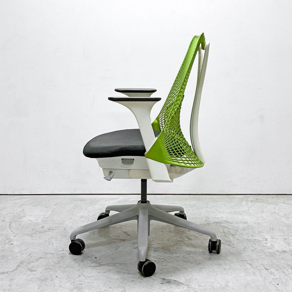 ハーマンミラー Herman Miller セイルチェア SAYL CHAIR デスクチェア オフィスチェア ランバーサポートカバー付き アップルグリーン 旧モデル イヴ・ベアール ●