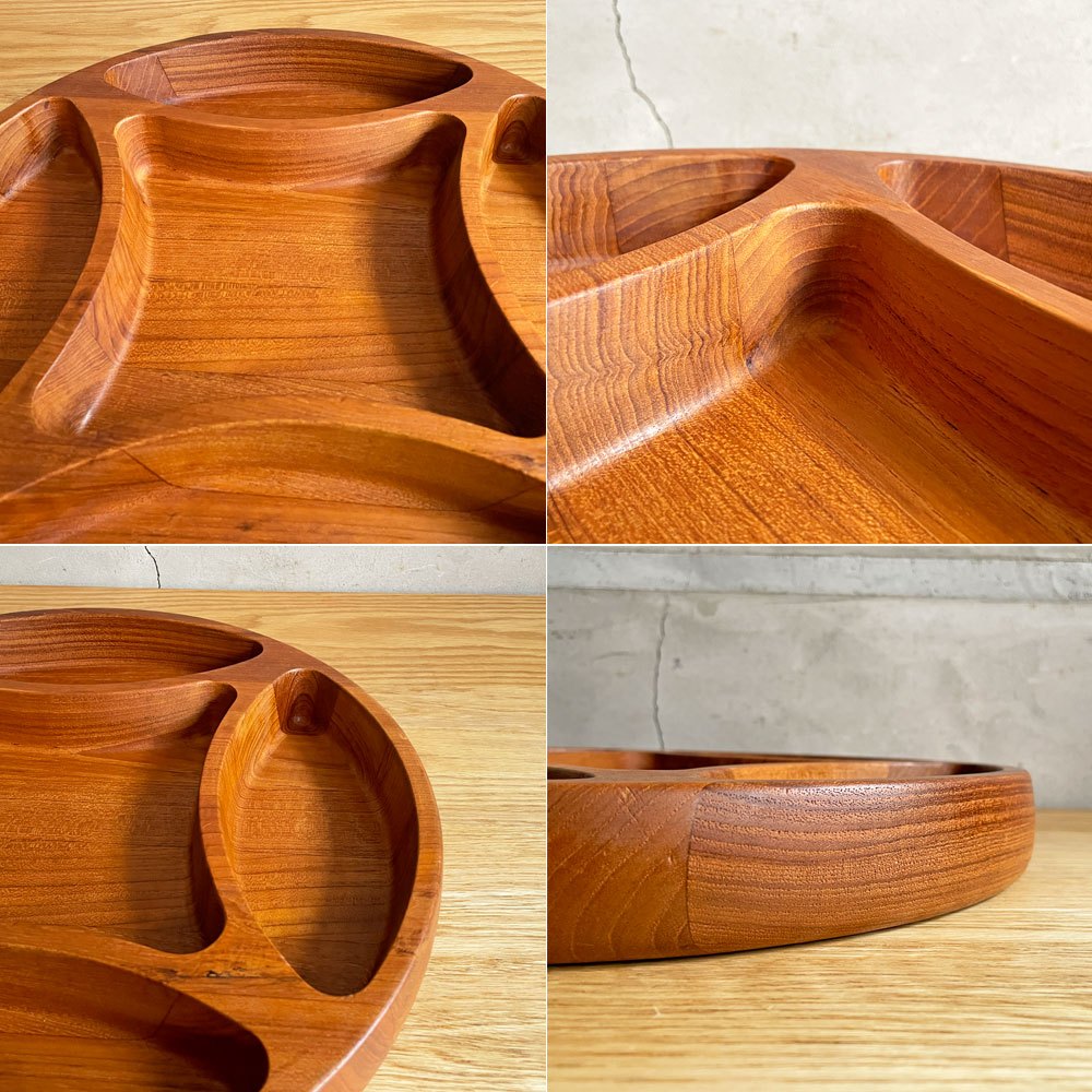 ダンスク DANSK スナックトレイ ボウル チーク無垢材 イェンス・クイストゴー Jens.H.Quistgaard ビンテージ 北欧食器 ♪