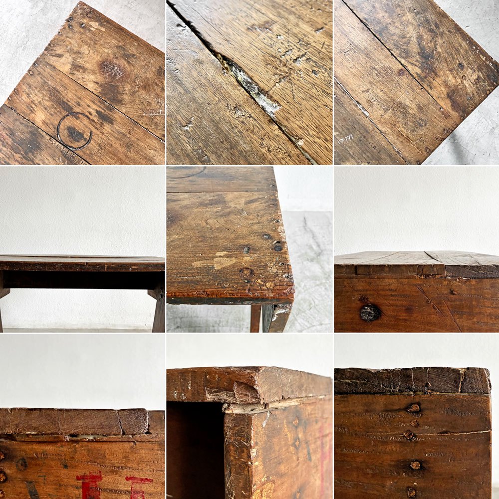 ピエールジャンヌレ Pierre Jeanneret スモールデスク スクールデスク W83cm チーク無垢材 Vレッグ チャンディーガル オリジナルビンテージ 希少 〓