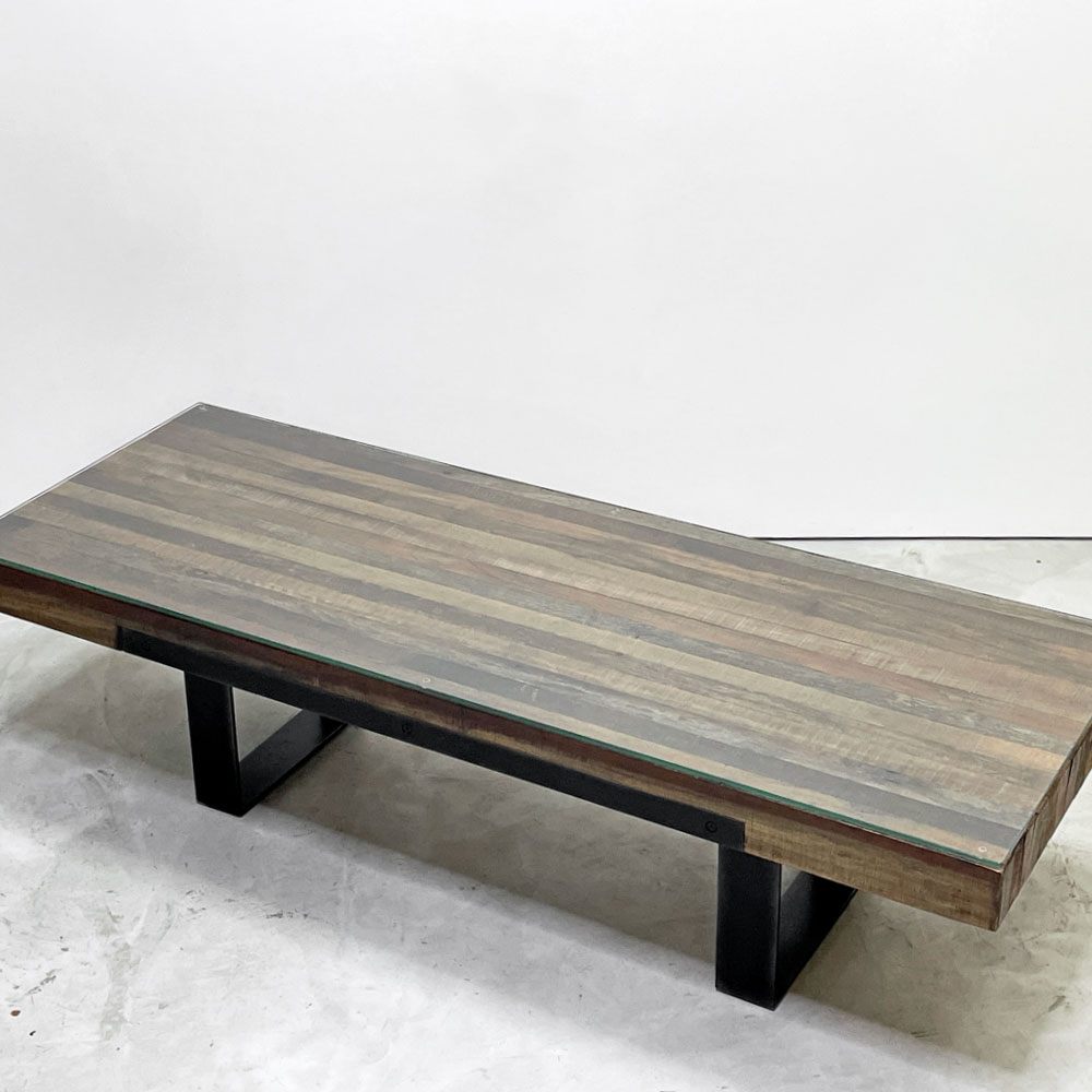 ビーナ bina GRAHAM グラハム コーヒーテーブル COFFEE TABLE アイアンレッグ 古材 W150cm インダストリアルデザイン 廃番 ●