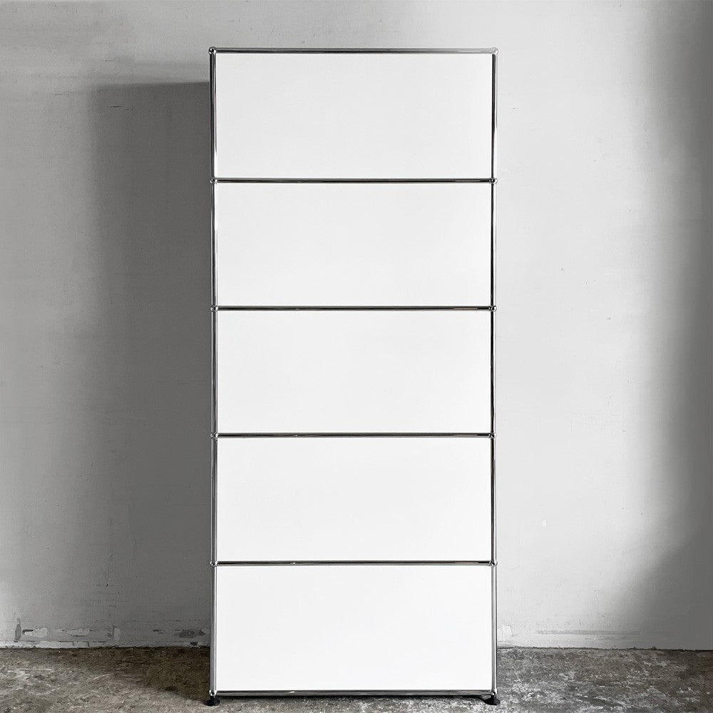 ユーエスエムハラー USMハラー USM Haller キャビネット シェルフ 1列×5段 エクステンションシェルフ メタルボックスインサート付 ピュアホワイト 合計参考価格￥329,905- ■