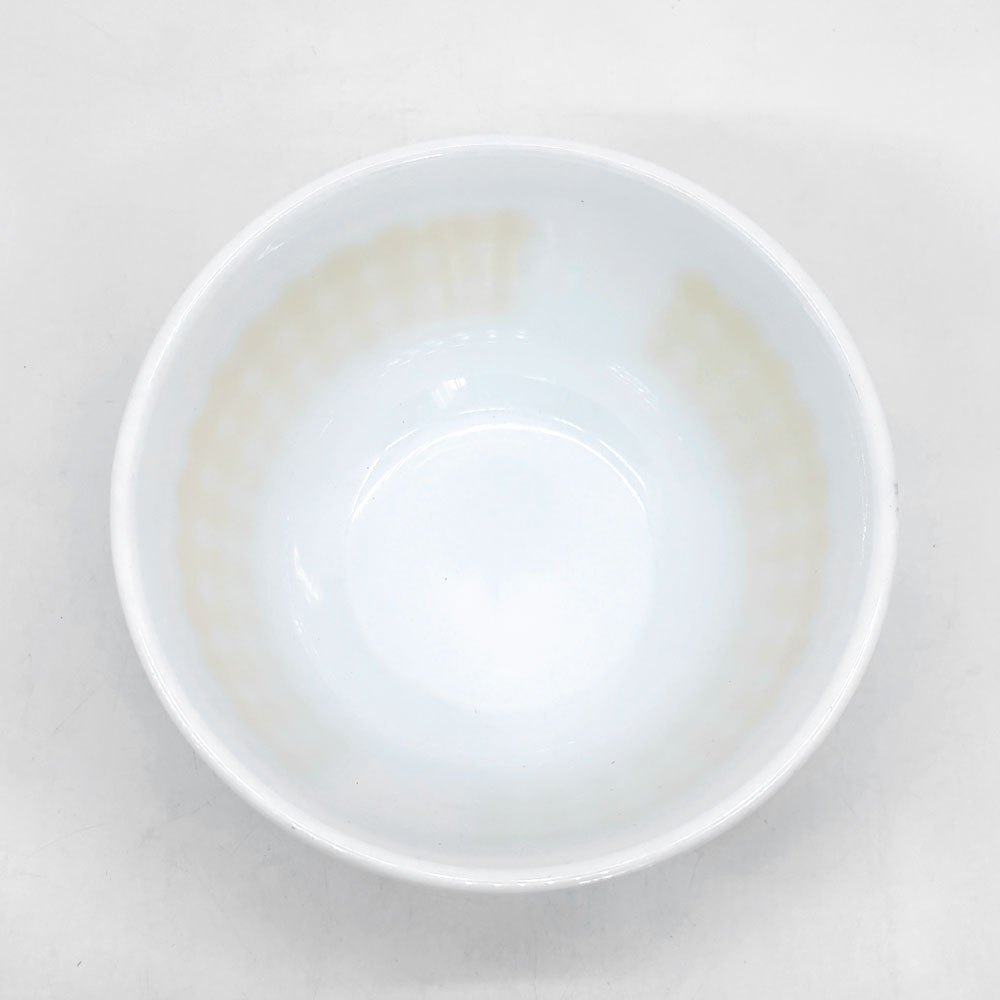 オールドパイレックス OLD PYREX ニュードット ミキシングボウル Φ18.5cm ホワイト イエロー 耐熱ミルクガラス USビンテージ ●