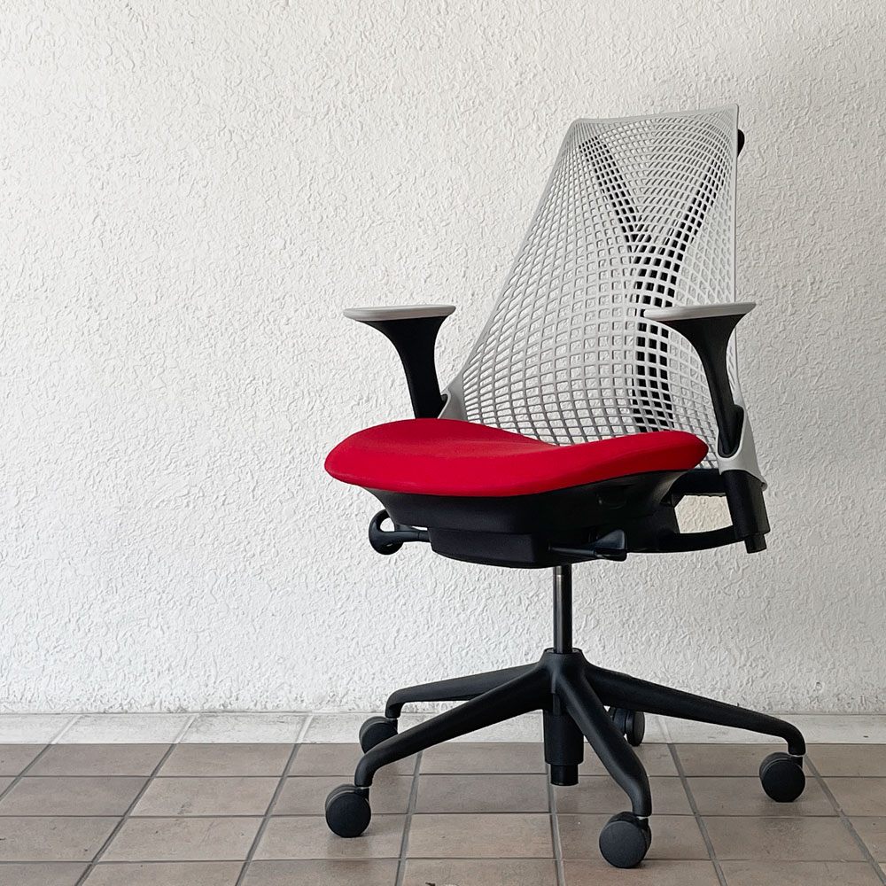 ハーマンミラー Herman Miller セイルチェア SAYL Chair デスクチェア 旧モデル イヴ・ベアール ブラック レッド グレー 2014年製 モダンデザイン ◇