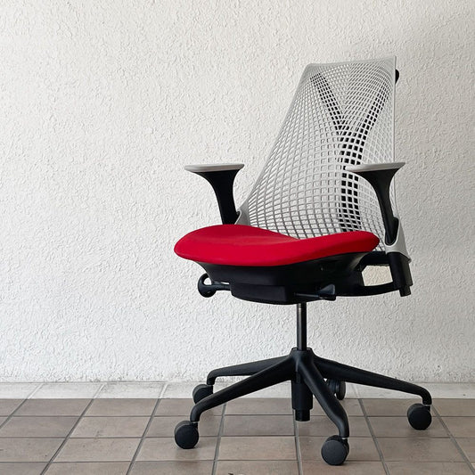 ハーマンミラー Herman Miller セイルチェア SAYL Chair デスクチェア 旧モデル イヴ・ベアール ブラック レッド グレー 2014年製 モダンデザイン ◇