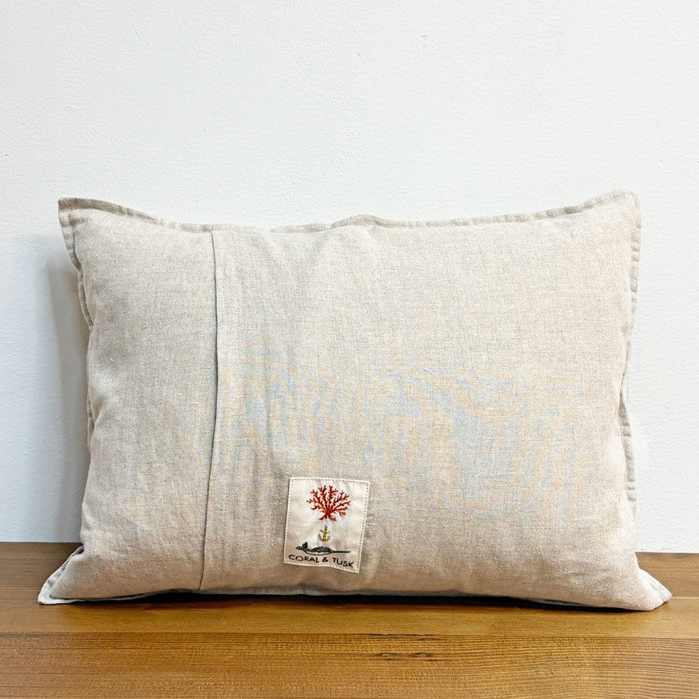 コーラルアンドタスク Coral & Tusk アスペンログバニーズ ウィズポケット Aspen log bunnies w/p 30x40cm クッション リネン カバーリング 刺繍 ●