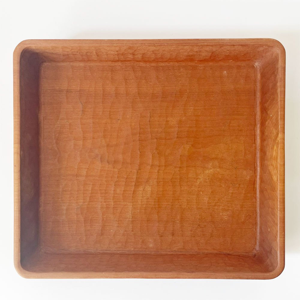 三谷龍二 Ryuji Mitani 角深盆 山桜 27×23.5×4.7㎝ 木の器 木工 現代作家 ★