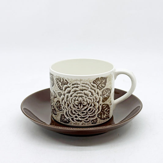 ロールストランド Rorstran ジニア Zinnia カップ＆ソーサー C&S ブラウン スウェーデン 北欧食器 ●