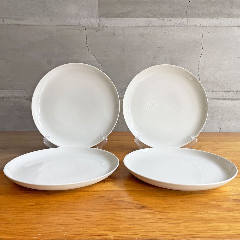 ボダノバ boda nova チェス Chess プレート 24.5cm 4枚セット ホワイト シグネ・ペーション・メリン Signe perssion Merin スウェーデン ビンテージ 北欧食器 ♪