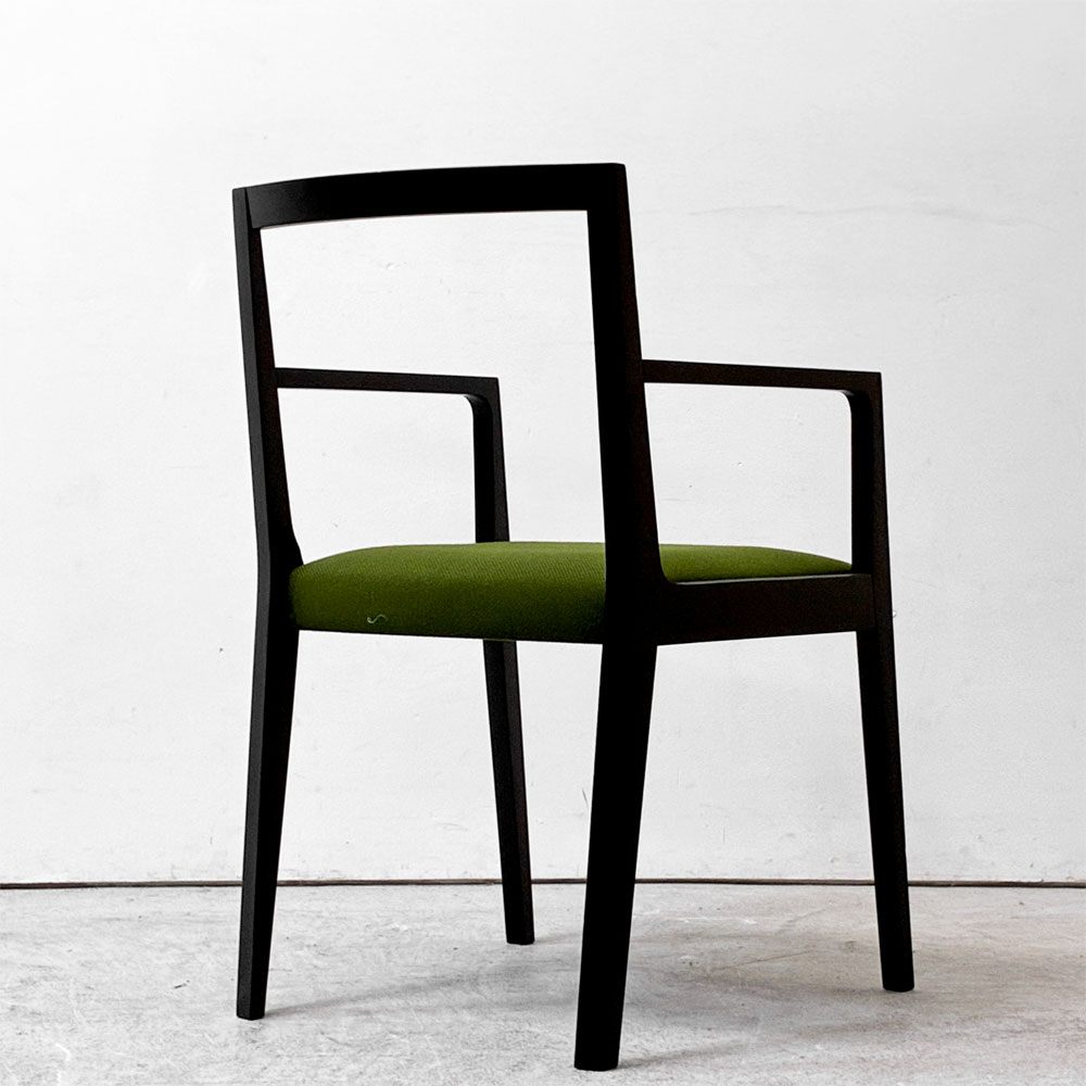 カッシーナイクスシー Cassina ixc. イーストバイイーストウエスト East by Eastwest ジャスミン JASMIN アームチェア ダイニングチェア ブラック グリーン ファブリック 座面張替済み B ●
