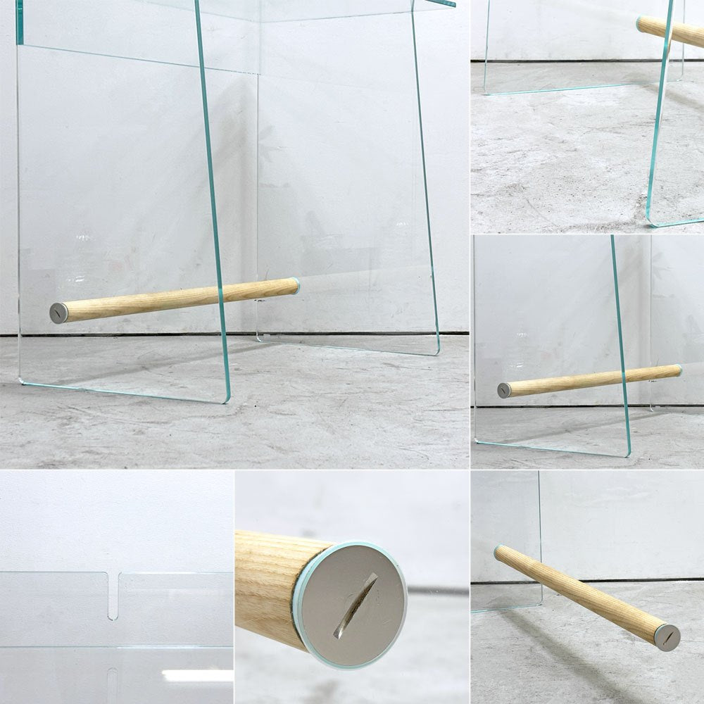 グラスイタリア GLAS ITALIA ピランデッロ Pirandello ガラス デスク W80cm ジャスパー・モリソン イタリアモダン 現状品 〓