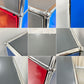 ユーエスエムハラー USM Haller モジュラーファニチャー Modular Furniture 1列4段 ドロップダウン扉 ミッドグレー × ジェンシャンブルー × ビーレッド × アントラサイト スイス ●