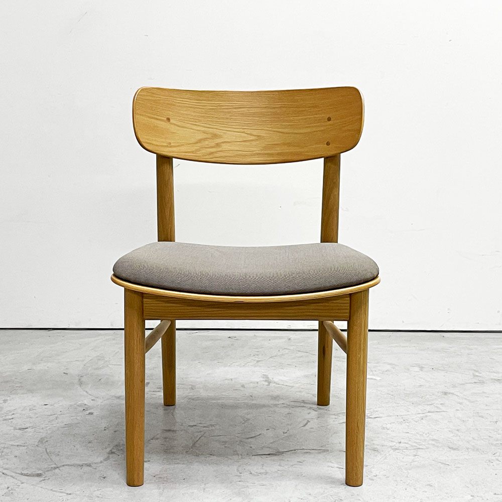 無印良品 MUJI 木製 リビングダイニング チェア 布座 オーク材プライウッド シンプルナチュラル D ●