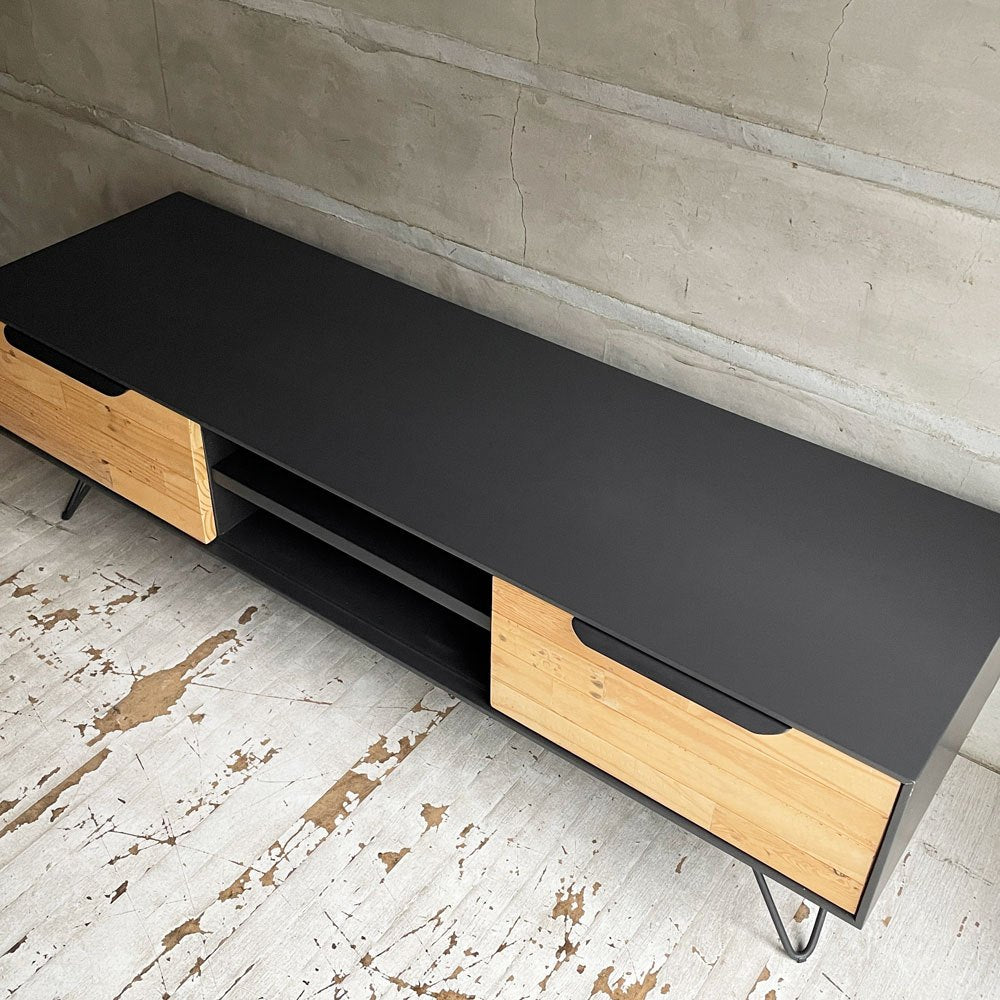 リビングハウス LIVING HOUSE. オッタシリーズ OTTA TVボード W150cm ローボード スチールレッグ 再生パイン無垢材 ナチュラルデザイン ♪