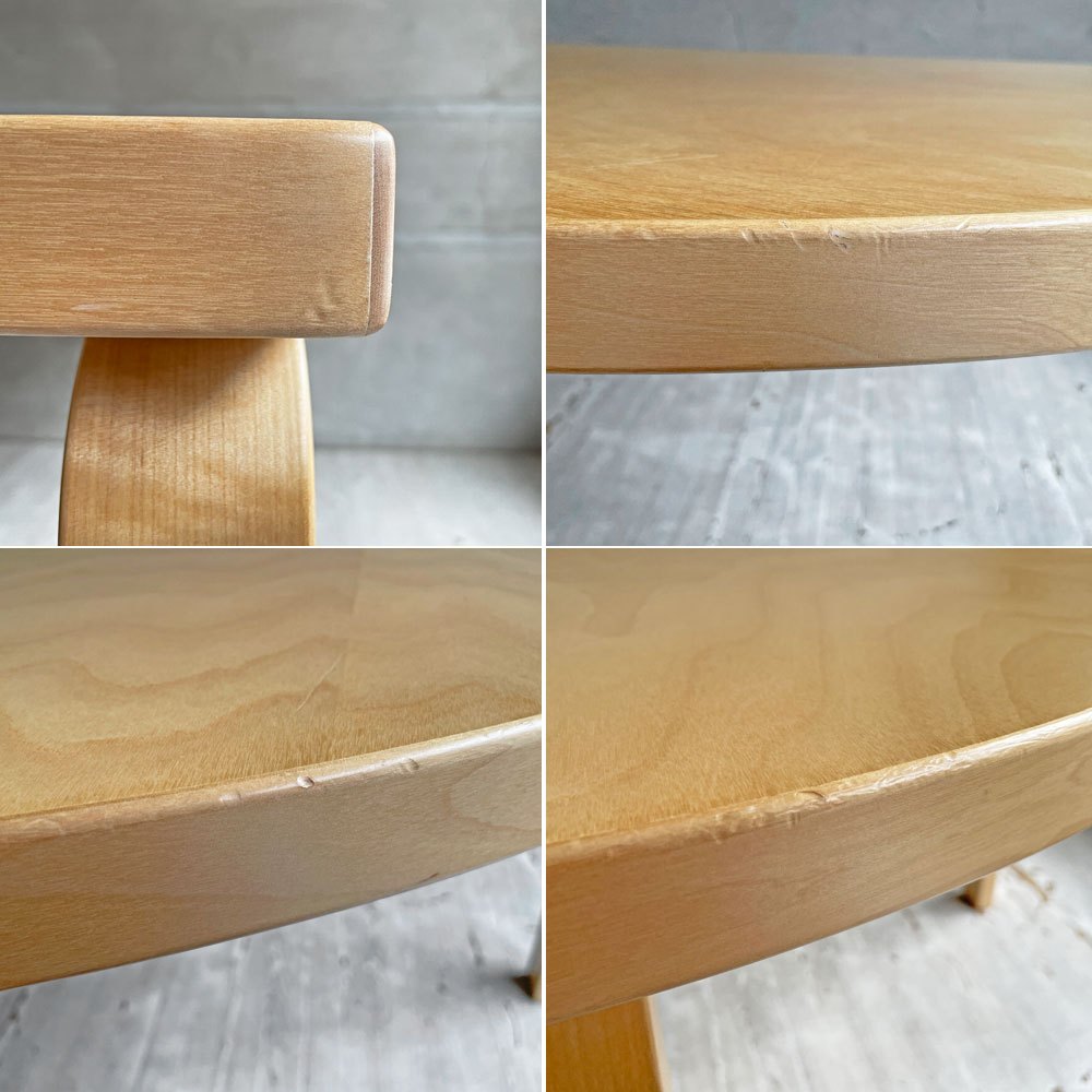 アルテック artek テーブル 95 Table 95 ダイニングテーブル 半円形 バーチ材 ナチュラルラッカー 脚カット品 アルヴァ・アアルト 北欧 フィンランド 定価￥215,000- ♪