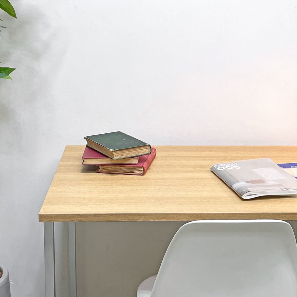 ビスレー BISLEY デスクプラン DESK PLAN Lフット ワーキングテーブル デスク オーク メラミン天板 スチール脚 W120cm イギリス ●