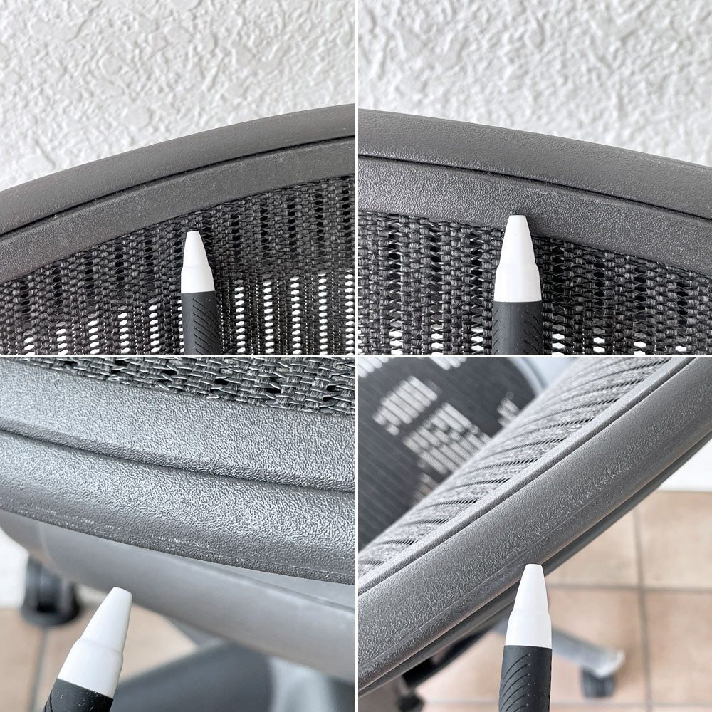 ハーマンミラー Herman Miller アーロンチェア クラシック Bサイズ ポスチャーフィット フル装備 グラファイトベース ヘッドレスト付き ◇