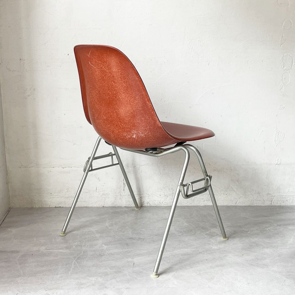 ハーマンミラー Herman Miller サイドシェルチェア セカンド 2nd FRP テラコッタ スタッキングベース イームズ ビンテージ A ★