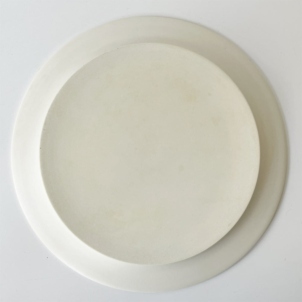 大谷哲也 洋皿 リムプレート 20cm ホワイト系 陶器 現代作家 B ★