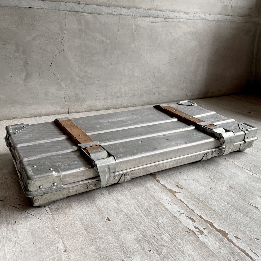 アルファ ALFA社製 ビンテージ フォールディングコンテナ ユーゴスラビア軍 折畳み アルミコンテナ ツールボックス トランスポートコンテナ ミリタリー 1979年製 ♪