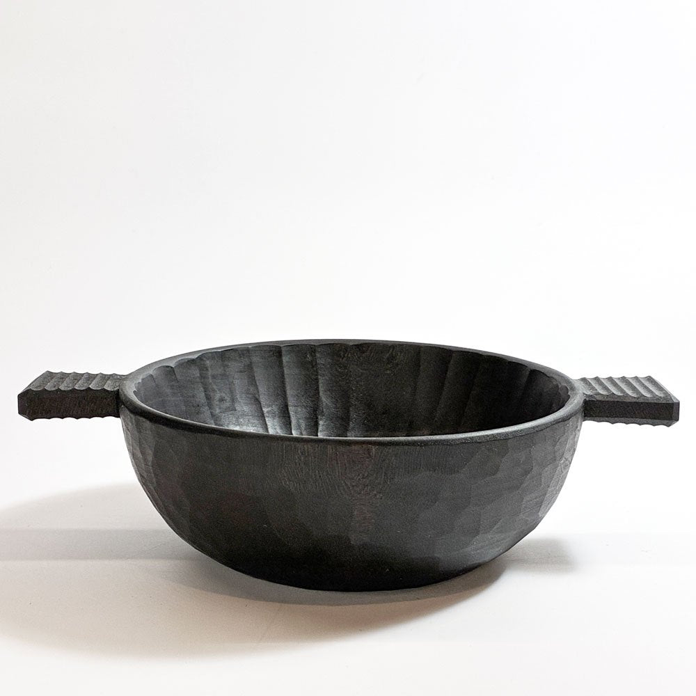 湯浅ロベルト淳 スープボウル 黒 口径13 × 幅19㎝ 現代作家 ★