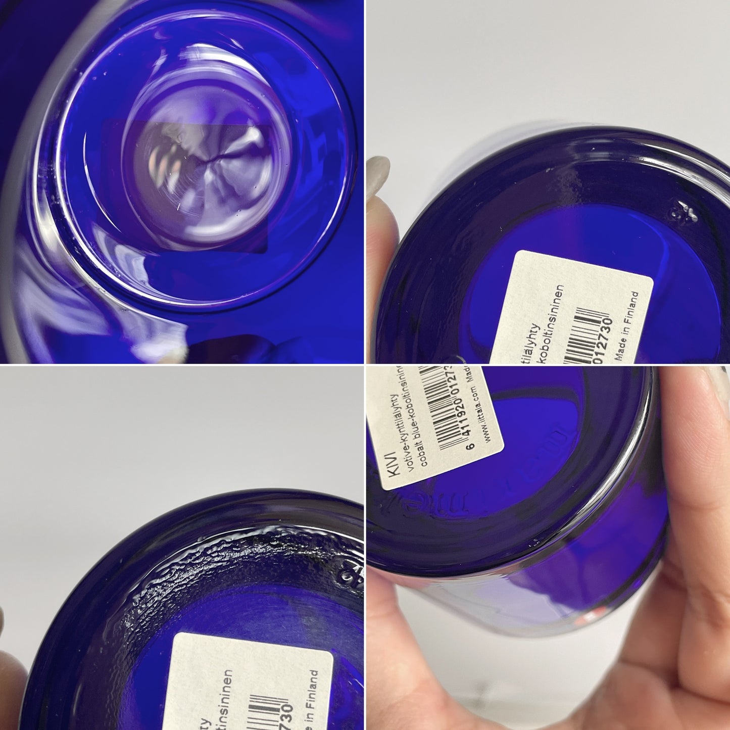 イッタラ iittala マリメッコ marimekko キビ kivi キャンドルホルダー コバルトブルー 60mm ガラス ヘイッキ・オルヴォラ フィンランド 北欧雑貨 箱付 ■