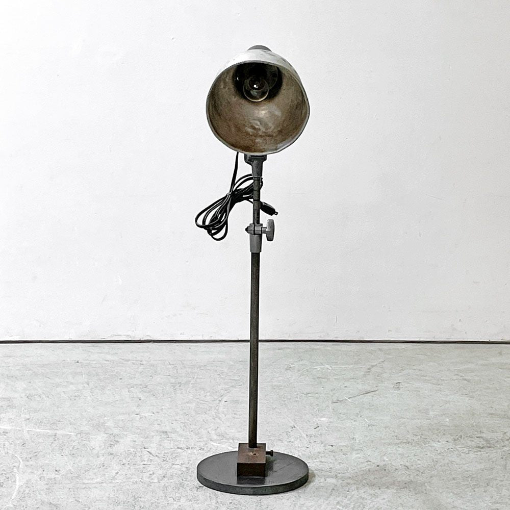 グラ GRAS アルミシェード デスクライト ラウンドベース パーツリメイク品 フランス ビンテージ vintage インダストリアル 工業系 ●