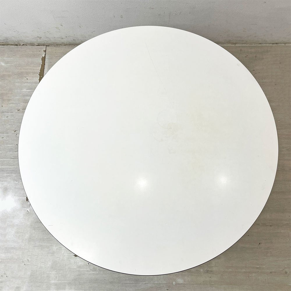 ハーマンミラー Herman Miller コントラクトテーブル ラウンドテーブル ホワイト Φ120cm ビンテージ C&R イームズ ミッドセンチュリー ●